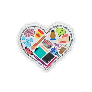 Speech Therapist Sticker, SLP Sticker, SLP Grad Gift, Cf SLP, Speech Pathologist Sticker, Heart Sticker, Speech Therapy